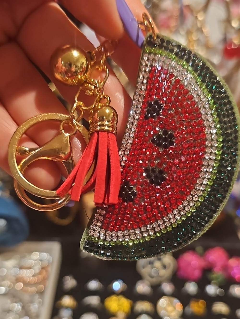 Watermelon bag charm key chain